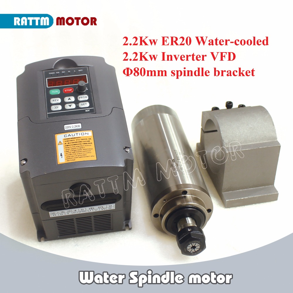 2.2Kw Water Cooled Spindle Kit Vfd - Roteador cnc kit 2.2kw er20 água